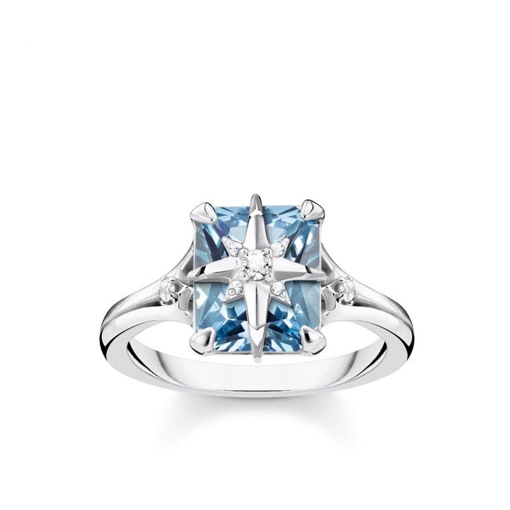 Thomas Sabo D-Ring Stein Blau mit Stern 