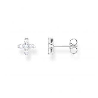 Thomas Sabo Ohrstecker Kreuz Weiss 