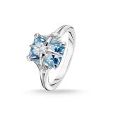 Thomas Sabo D-Ring Stein Blau mit Stern 